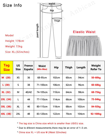 saferido 2024 New Spring Summer Men's Joggers Sweatpants Korean Fashion Band Waist Sportswear Cotton Knit Track Pants Loose Home Trousers