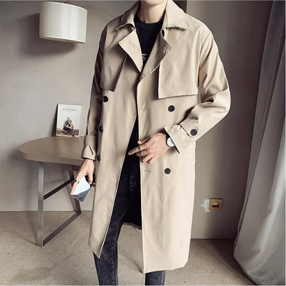 saferido  Clothing Men's Spring High Quality Business Trench Coats/Male Slim Fit Long Casual Windbreaker Jackets S-5XL