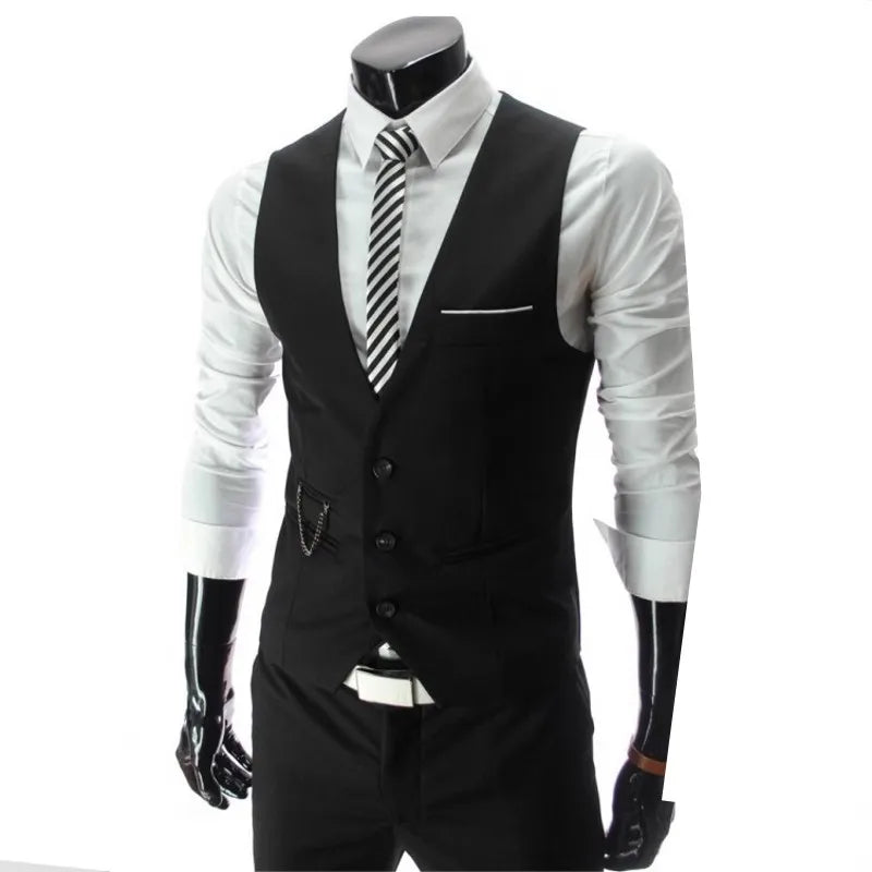 New Arrival Dress Vests For Men Slim Fit Mens Suit Vest Male Waistcoat Gilet Homme Casual Sleeveless Formal Business Jacket