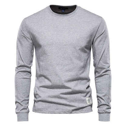 Spring New men T Shirt Fashion O-neck Long Sleeved Cotton Mens Tshirts High Quality  Man T-shirt 12 Color