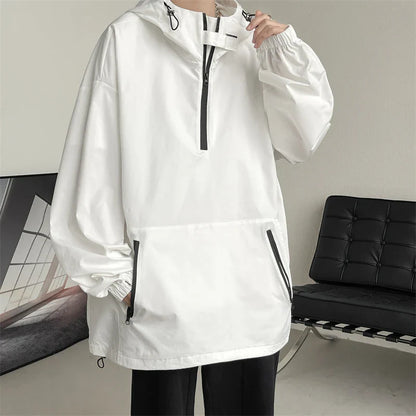 saferido Harajuku Loose Fitting Man Hoodie Men's Korean Style Clothes Outerwear Men's Coats Models 2024 Hooded Jackets Original Clothing