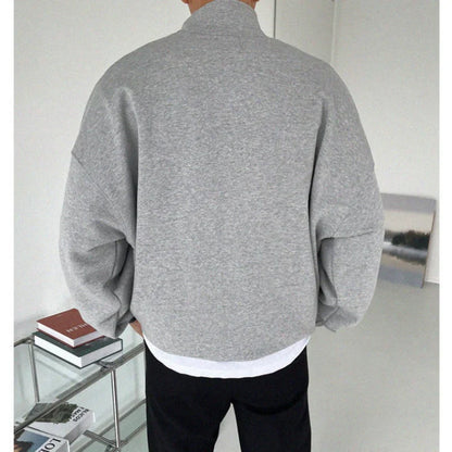 Spring Sweatshirts Mens Lapel Zipper Oversized Hoodies High Street Solid Color Long Sleeve Casual Loose Harajuku Pullover