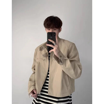 saferido Korean Popular Clothes Men's Clothing Windbreaker Spring Jacket Lightweight Padded Jackets Trendy Casual Motorcycle Male Coat