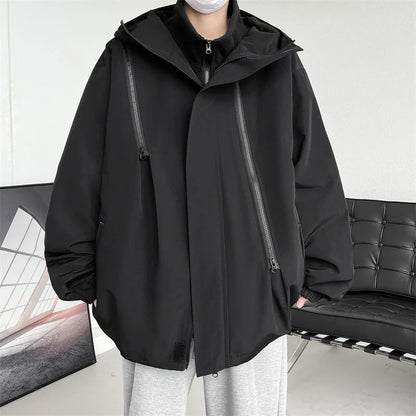 saferido Hooded Jackets Original Clothing Loose Fitting Men's Coats Models 2024 Man Hoodie Outerwear Korean Popular Clothes Style