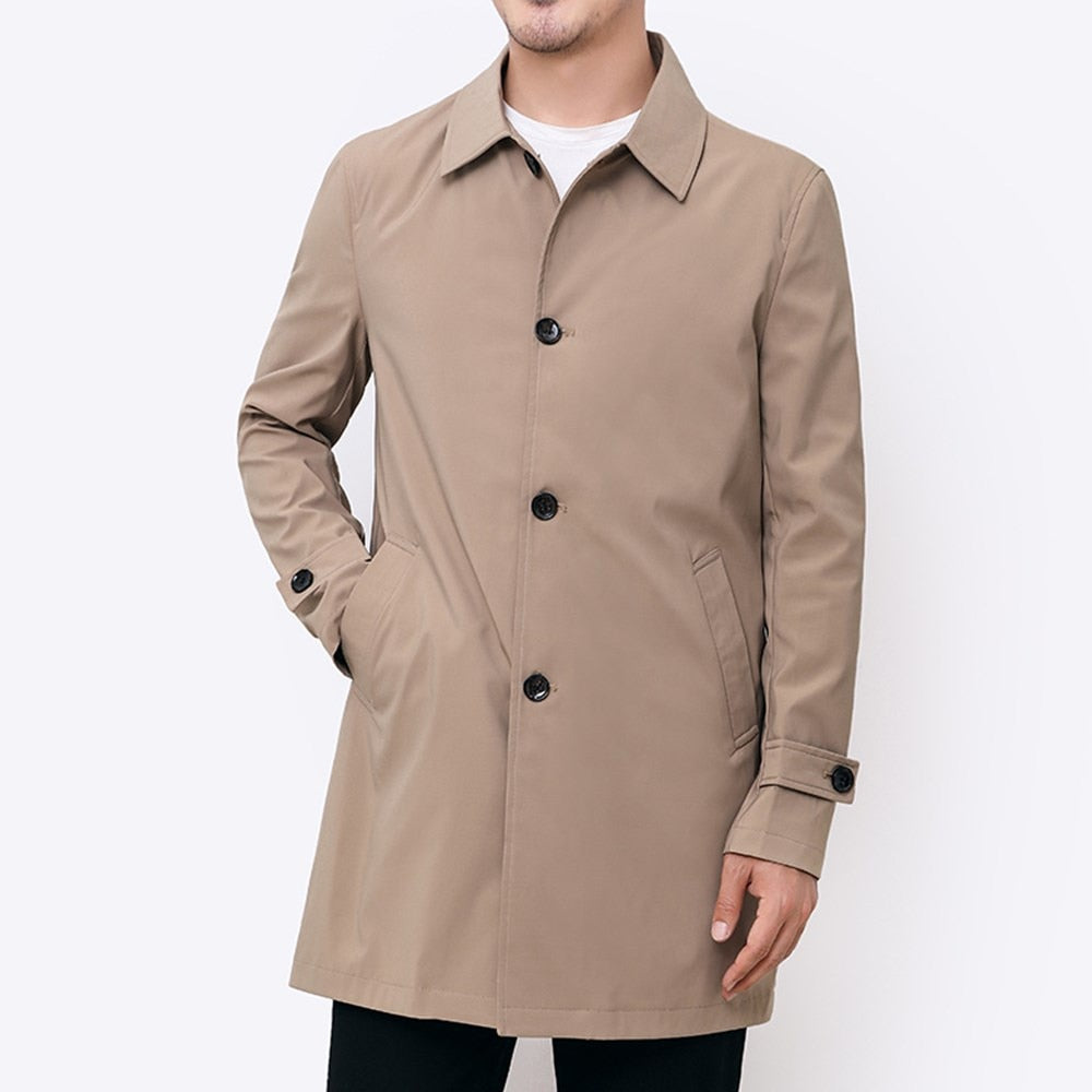 Men Long Coat Windbreaker Casual Loose Design Solid Trench Men Fashion Korean Style Male Jackets Fall Spring Outwear M-4XL Hot