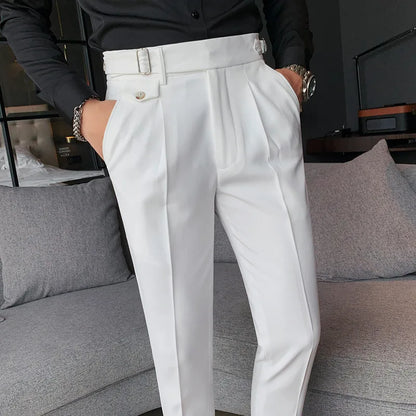 saferido  Brand Clothing Fashion Spring High Quality Slim Fit Business Suit Pants/Male White Black Leisure Dress Trousers 29-36