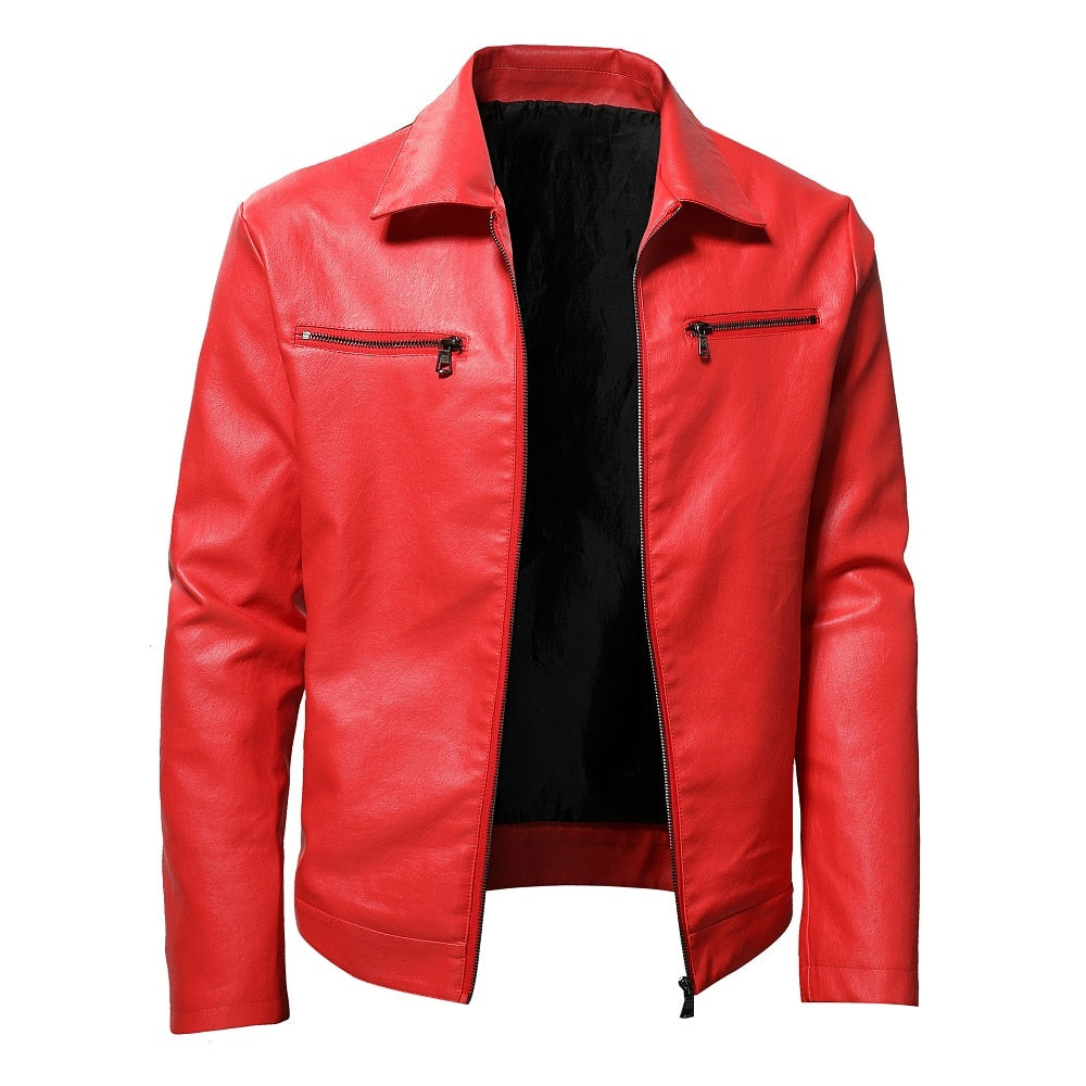 Autumn WInter Motorcycle Jacket Men Turn Down Collar Casual Leather Jacket Fashion Slim Moto Bike PU  Jacket Men Plus Size 5XL