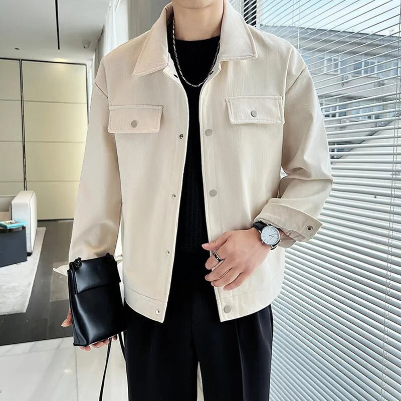 saferido Men Spring High Quality Fashion Casual Jackets/Male Slim Fit Solid Color Lapel Loose Jacket Brand Clothing Chaquetas Hombre Coat