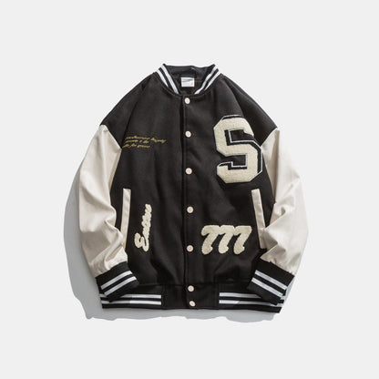 Men's Retro Letter Embroidered Jackets Spring Coat Y2K Hip Hop Trend Baseball Uniform Couple Casual American Street Loose Jacket