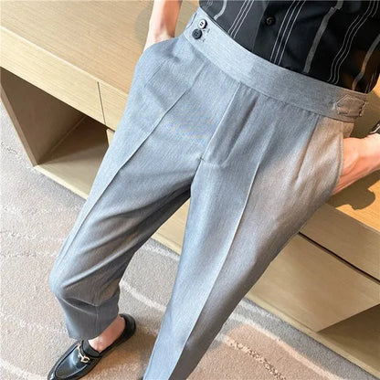 saferido 023 Top Quality Men's Spring Business AndCasual Suit Pants/Man Pure Color Office Dress Suit Trousers/Man Slim Fit Pants 29-36