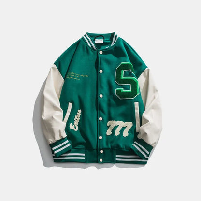 Men's Retro Letter Embroidered Jackets Spring Coat Y2K Hip Hop Trend Baseball Uniform Couple Casual American Street Loose Jacket