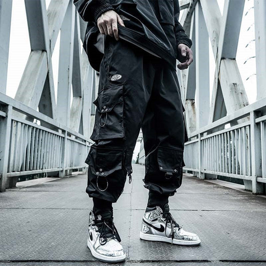 Black Cargo Pants Men Joggers Hip Hop Techwear Pants Hippie Cargo Trousers for Men Streetwear Plus Size Pockets Oversize