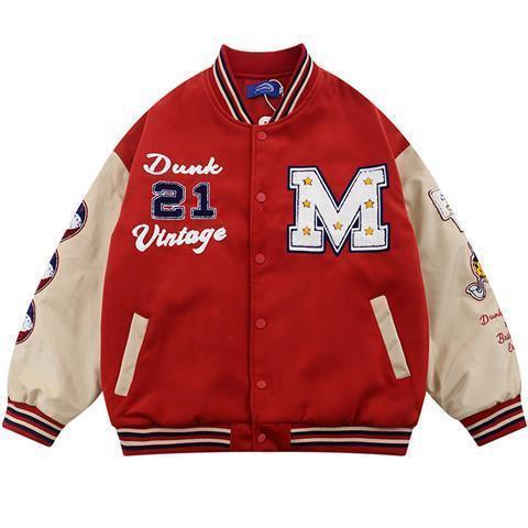 New American Retro Letter Embroidered Jackets Coat Men Y2K Street Hip Hop Trend Baseball Uniform Couple Casual Loose Jacket