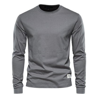 Spring New men T Shirt Fashion O-neck Long Sleeved Cotton Mens Tshirts High Quality  Man T-shirt 12 Color