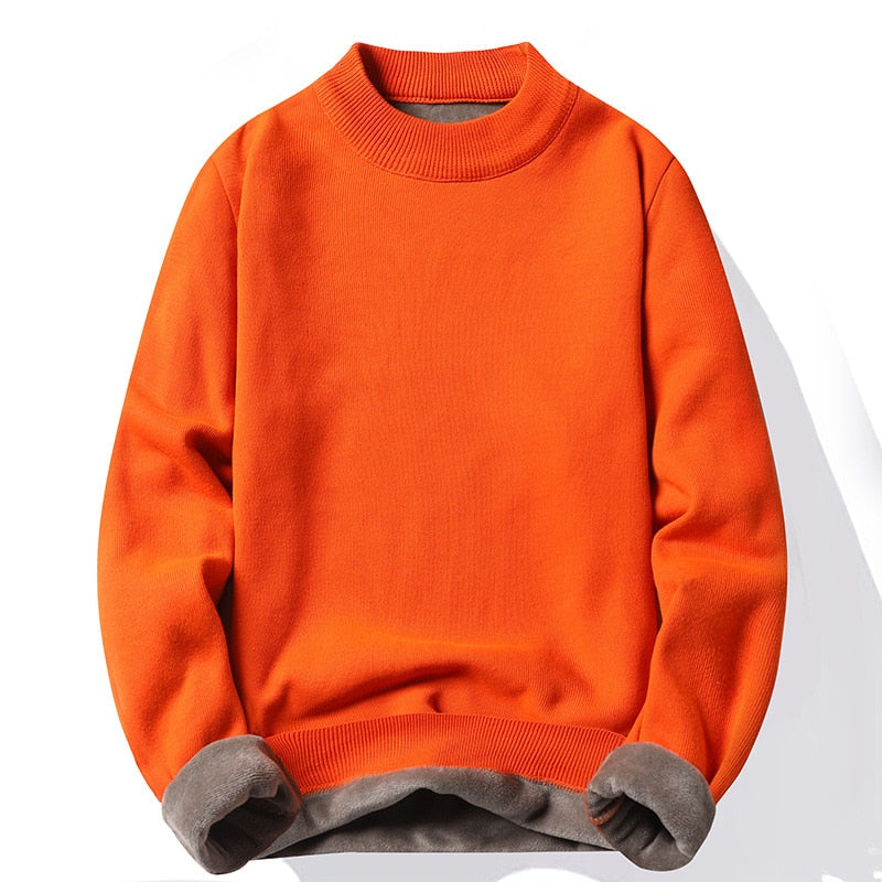 Fashion Men's Casual Slim Fit Basic Turtleneck Knitted Sweater High Collar Pullover Male Double Collar Autumn Winter Tops