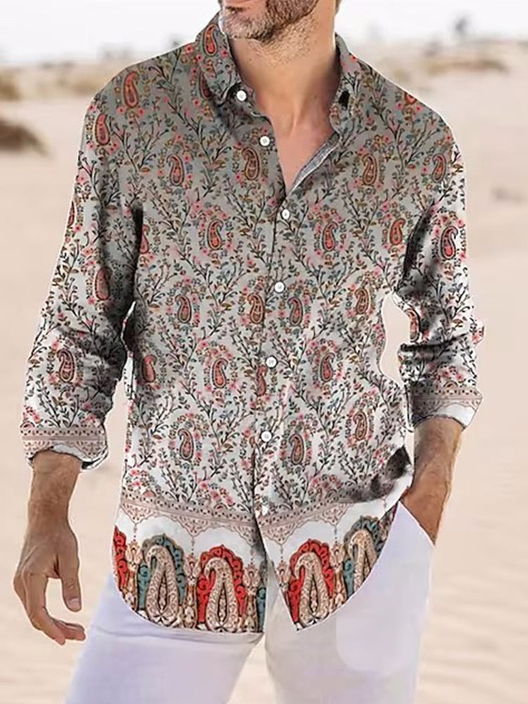 New Y2k Spring Luxury High Quality Men's Shirts Oversized Shirt Printed Long Sleeve Tops Men's Clothes Hawaiian Club Cardigan