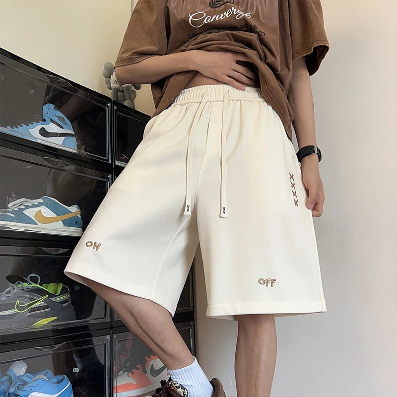 saferido Streetwear Men Embroidery Shorts Y2k 2024 Summer Casual Fashion Loose Sweatpants Gym Basketball Shorts Men Oversized Short Pants