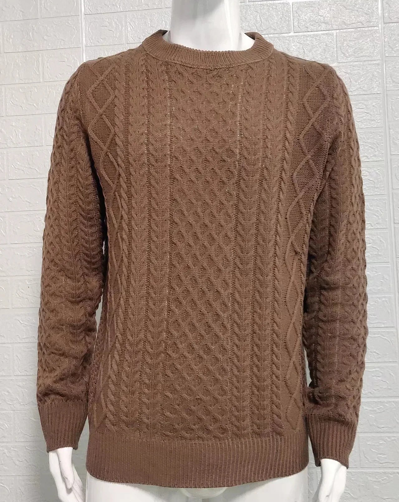 Pink Sweater Men's Autumn Winter New Pure Color Pullover Knitted Sweater Menwear Fashion Large Size Male Clothing