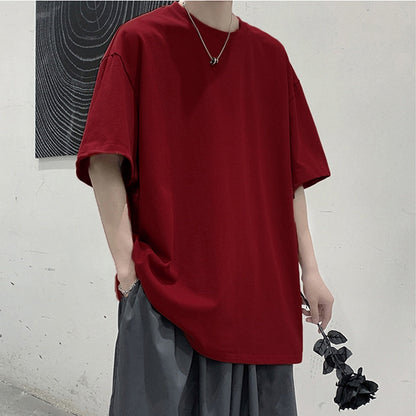 100% Cotton Five Half Sleeve Men's Women Summer T-shirt Loose Short-sleeved Casual Basic Shirt O Neck Solid Color Oversize