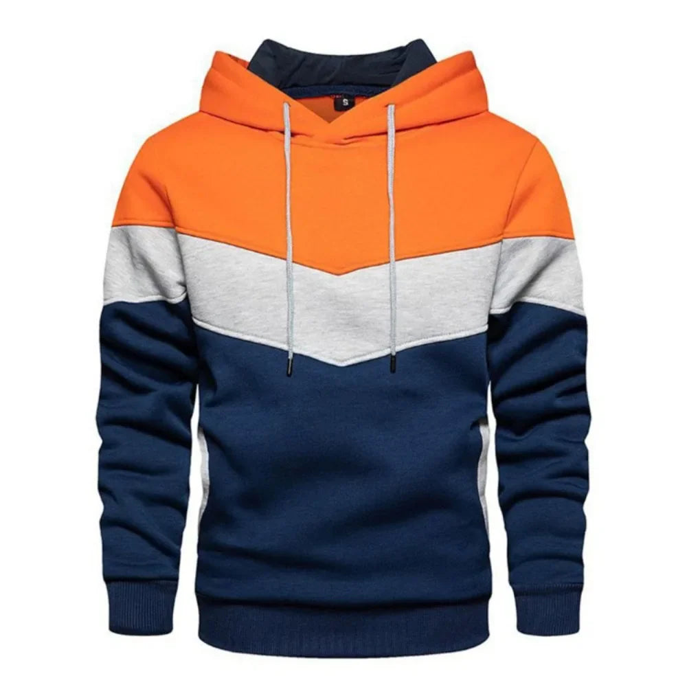 Men's Fleece Sweater Panel Hoodie Casual Sports Sweater Jacket