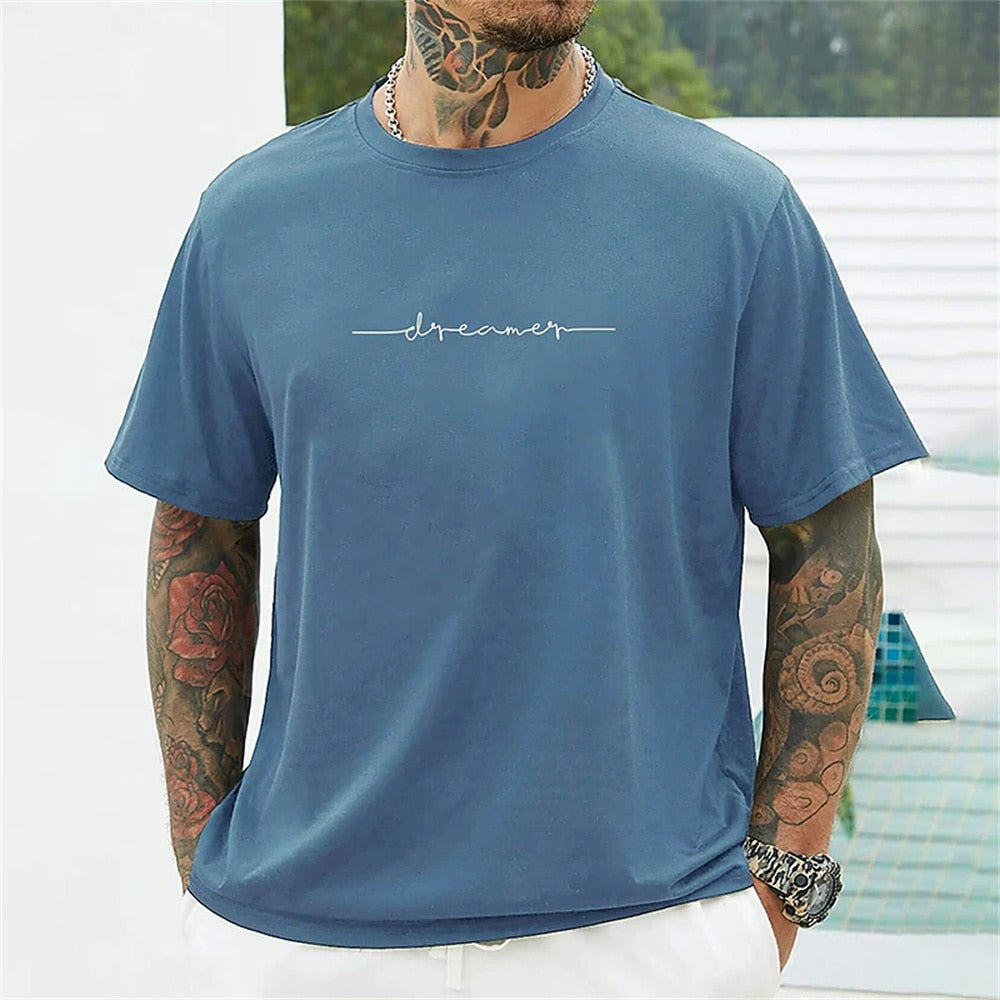 Simple Summer Men's T-shirt High-quality Men's Top Everyday Casual Sports Shirt Trend New Clothing Oversized Loose Short Sleeve