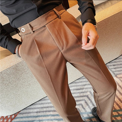 saferido  Men's Spring High Quality Business Suit Pants Male Slim Fit Fashion Solid Color Casual Dress Trousers 29-38