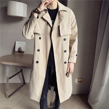 saferido  Clothing Men's Spring High Quality Business Trench Coats/Male Slim Fit Long Casual Windbreaker Jackets S-5XL