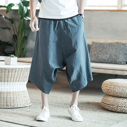 Summer New Men's Casual Shorts Fashion Herem Pants Cotton Linen Joggers Pants Male Vintage Chinese Style Sweatpants