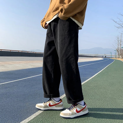 saferido Spring brand straight loose trouser  Korean High street men and women can wear denim classic fashion trend boys girls jeans