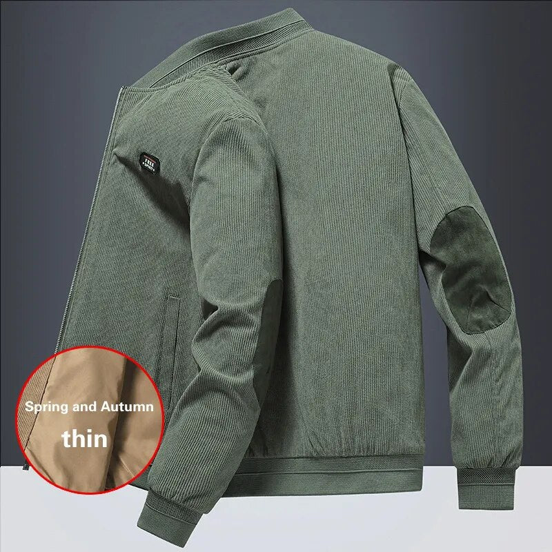 Large Size 7XL New Autumn Winter Stand Collar Slim Jacket Men Fashion Casual Warm Corduroy Outwear Men Thick Cotton Jacket Coat