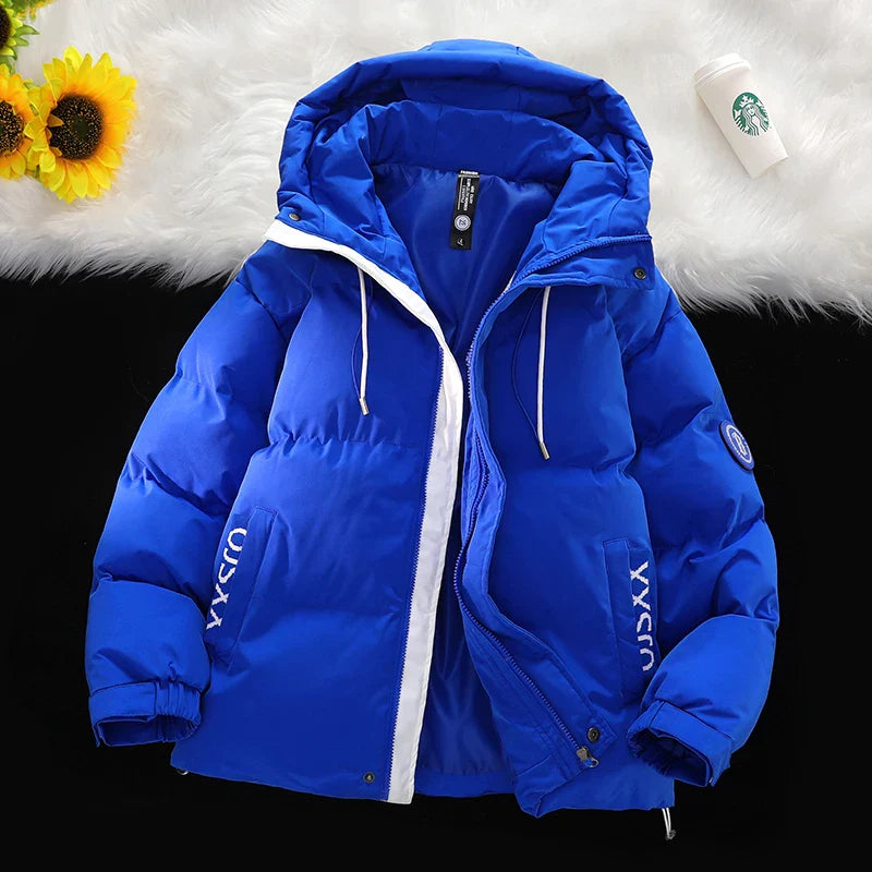 Popular Men's Cotton Clothes Winter Hooded Cotton Jacket New Trendy Brand Warm Cotton Coat Coat Loose Fit