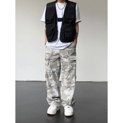 saferido Camo Pants Baggy Jeans Hip Hop Trousers for Men Oversize Cargo Streetwear Denim Y2k Man Trendyol Woman Casual Grey Men's