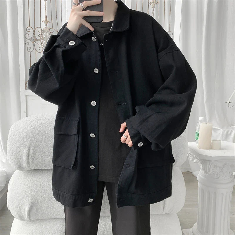 saferido Loose Fitting Men's Korean Style Clothes for Men Original Clothing Outerwear Harajuku Men's Coats Spring Jackets