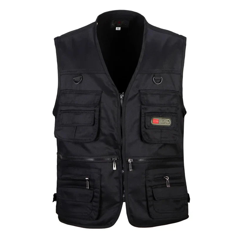 Men Cotton Multi Pocket Vest Summer New Male Casual Thin Sleeveless Jacket With Many Pockets Mens Photographer Baggy Waistcoat