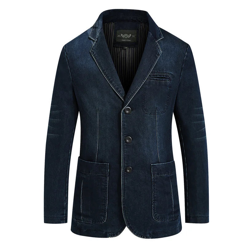 Men's Denim Suits Men's Cotton Denim Small Suit Slim Large Size Jacket Coat