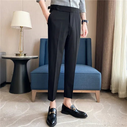 saferido 023 Top Quality Men's Spring Business AndCasual Suit Pants/Man Pure Color Office Dress Suit Trousers/Man Slim Fit Pants 29-36