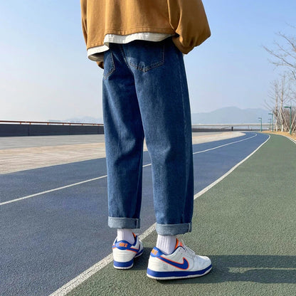 saferido Spring brand straight loose trouser  Korean High street men and women can wear denim classic fashion trend boys girls jeans