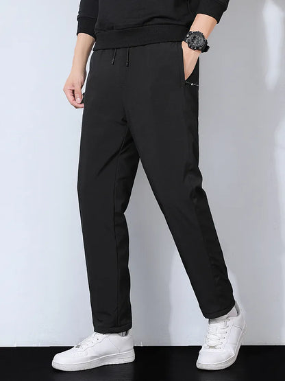 Winter Thick Warm Fleece Sweatpants Men Joggers Plus Size Straight Long Track Pants Windproof and Waterproof Thermal Trousers