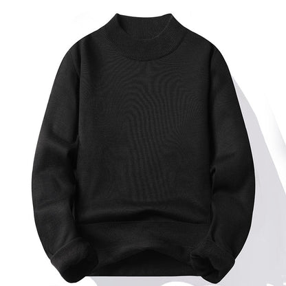 Fashion Men's Casual Slim Fit Basic Turtleneck Knitted Sweater High Collar Pullover Male Double Collar Autumn Winter Tops