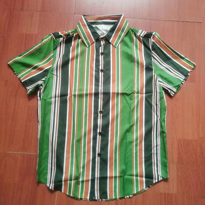 Summer New Mens Vintage Striped Shirt Fashion Casual Luxury Shirt Short Sleeve Hawaii Shirts For Men