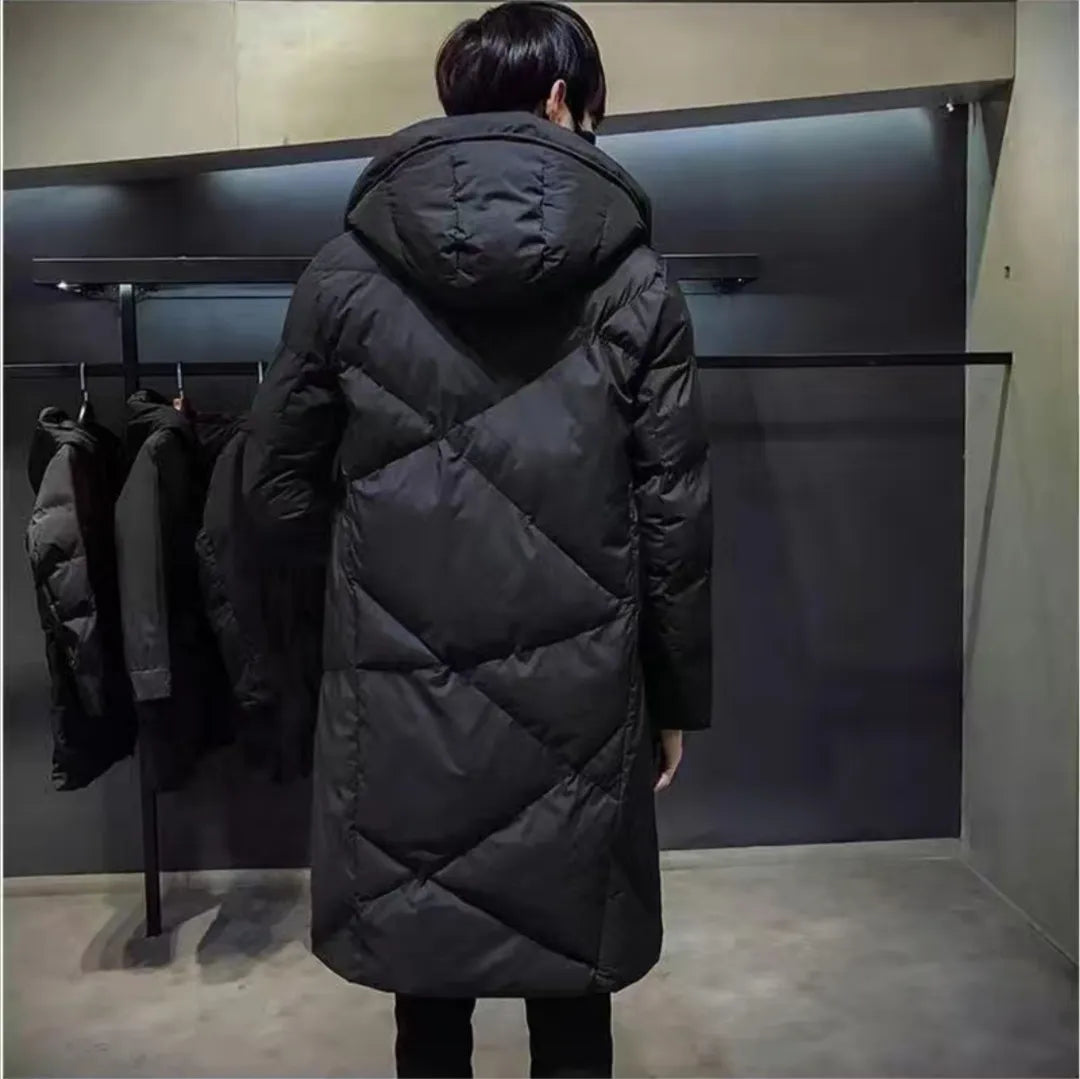 Men's High Quality Hooded Jacket Black Fashion Winter Jacket Men Brand Clothing  New Parka Men Thick Warm Long Coats