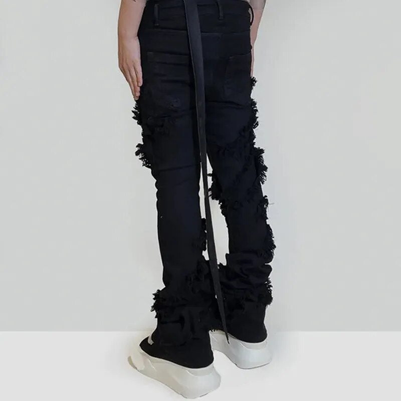 Autumn New Niche Style High Elastic Solid Color Men And Women Trousers Darkwear Jeans Tide Chic Pencil Pants