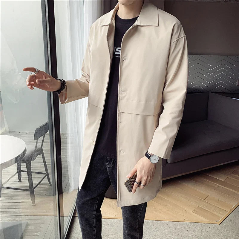 saferido  Clothing Men's Spring High Quality Business Trench Coats/Male Slim Fit Long Casual Windbreaker Jackets S-5XL