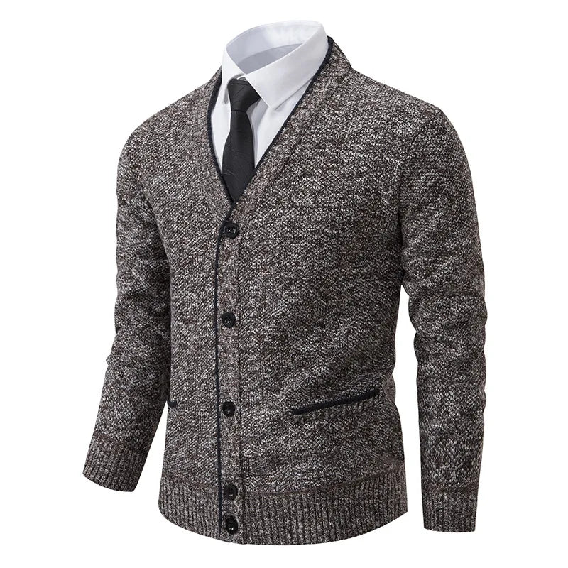 New Autumn Winter Brand Fashion Knitted Sweater Men Cardigan Sweater Black Korean Casual Coats Jacket Mens Clothing