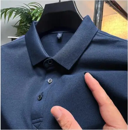 saferido Korean Style Men's Summer Casual Short Sleeves Polo Shirts/Male Slim Fit High Quality Solid Color Business Polo Shirts 4XL