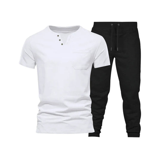 saferido  Spring/Summer New Foreign Trade Men's Wear Set Fashion Casual Sports Men's Two Piece Set