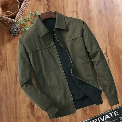 Autumn Winter Men's Bomber Jacket Mens Outwear Windbreaker Both-Side Coats Fashion Slim Fit Business Coats Mens Clothing