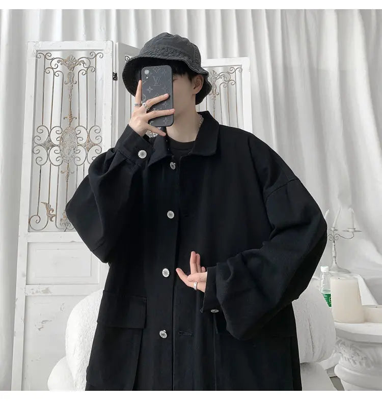 saferido Loose Fitting Men's Korean Style Clothes for Men Original Clothing Outerwear Harajuku Men's Coats Spring Jackets