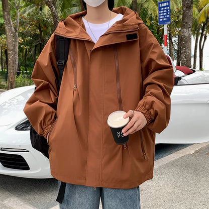 saferido Hooded Jackets Loose Fitting Men's Clothing  Korean Style Clothes Outerwear Man Hoodie Spring Popular Coats Models 2024