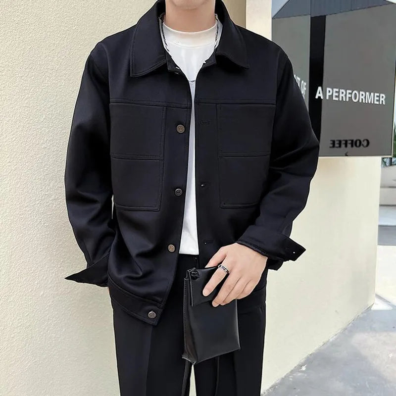 saferido Spring and Autumn Men's Bomber Jacket Casual Men's Outerwear Windbreaker Stand Collar Jacket Men's Workwear Jacket M-3XL